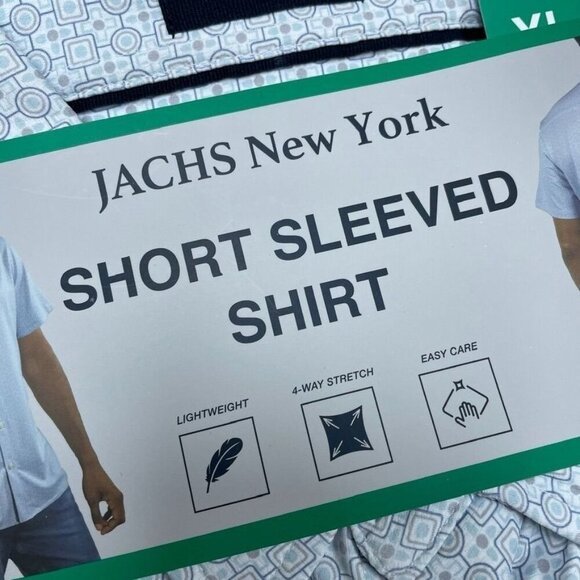 Jachs New York Mens Short Sleeve Shirt Lightweight XL White a0631 - Picture 2 of 6